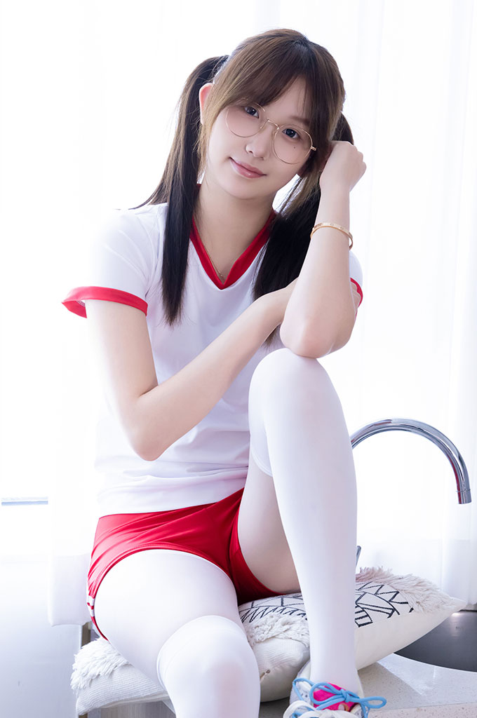 W298-板鞋、厚白丝过膝袜、薄白丝、体操服